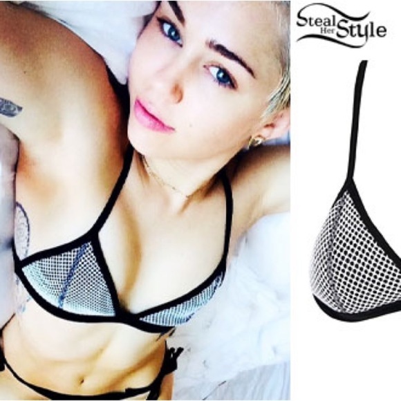 TRIANGL Bikini Top Women's Medium Mesh Ollie Neoprene Black Size Small - Picture 9 of 11